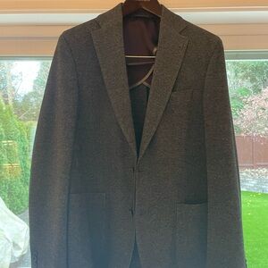 Elegant Dark Gray Men's Blazer. Includes slacks and dress shirt.